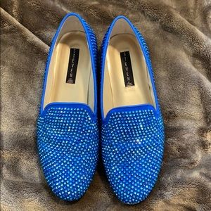Steve Madden Blue Crystal Flats SZ 9.5